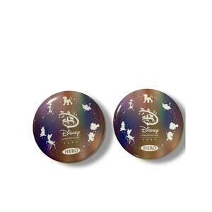 Set of 2 Disney Pinback Buttons Conservation Fund Hero 3" Diameter